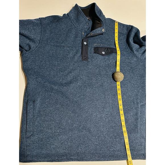 EDDIE BAUER Blue Quarter Snap Sweater Sz Tall Large Pullover Sweatshirt hiking - Picture 3 of 7